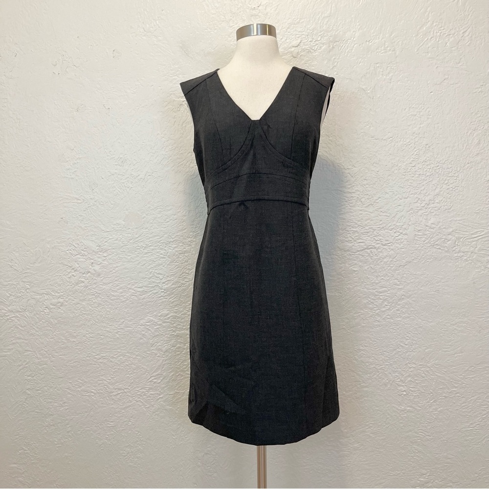 Ann Taylor LOFT 6 Sheath Dress Charcoal Gray Black